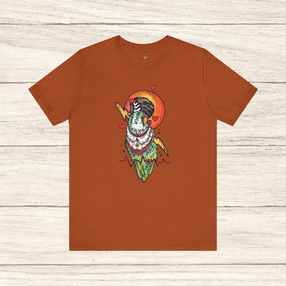 Bride of Frankenstein Lovebird, Hand-Drawn & Hand-Colored Tee