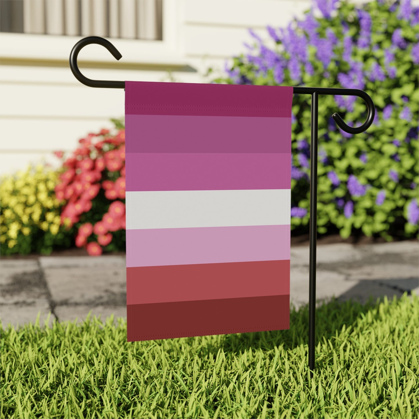 12'' × 18'' Lesbian Pride Pink 7-Stripe Garden Banner