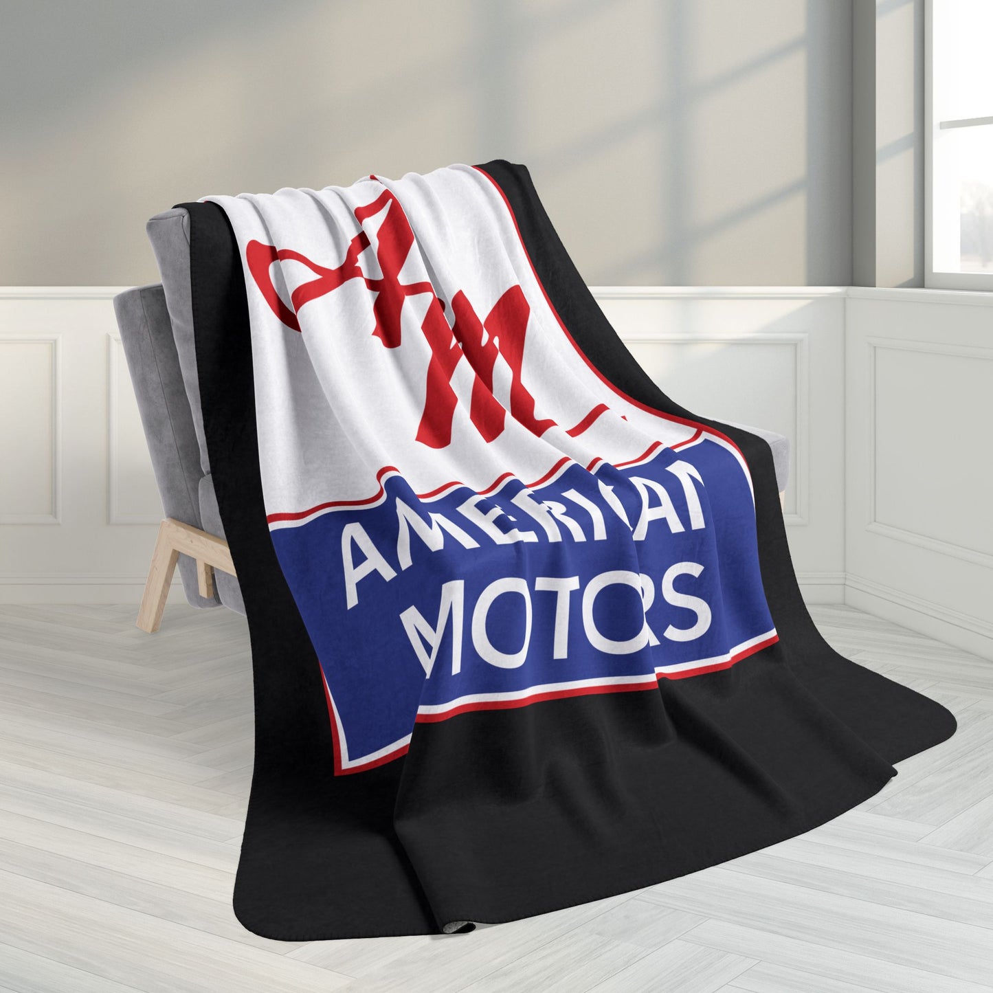 AMC Square Logo Black Fleece Sherpa Blanket