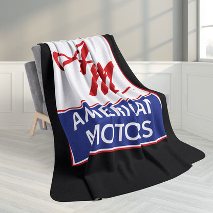 AMC Square Logo Black Fleece Sherpa Blanket