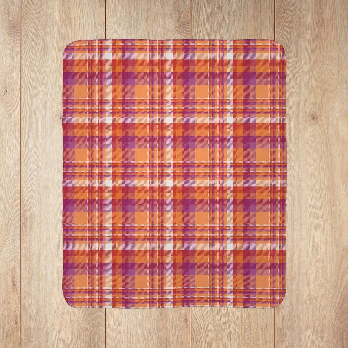 Lesbian Pride Plaid Fleece Sherpa Blanket