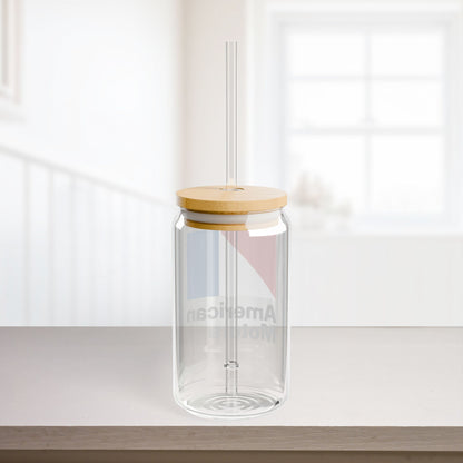 AMC Logo 16oz Sipper Glass with Lid & Straw