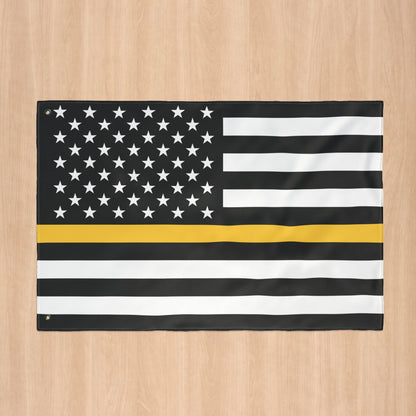 USA Thin Gold Line American Flag with Grommets
