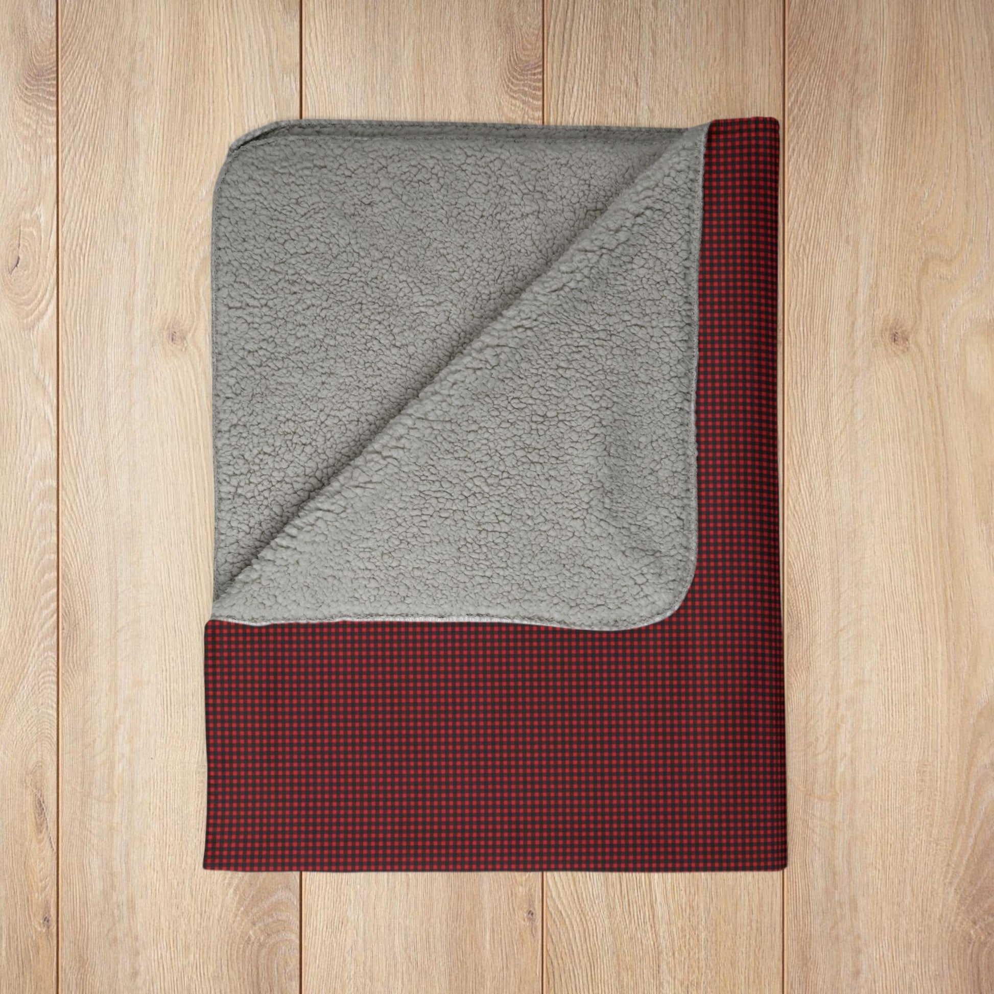 Red Buffalo Plaid Gingham Fleece Sherpa Blanket