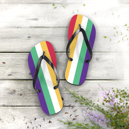 L Black sole Neurodivergent Pride Flip Flops