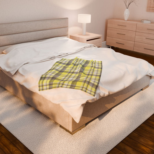 Demigender Pride Plaid Velveteen Plush Blanket