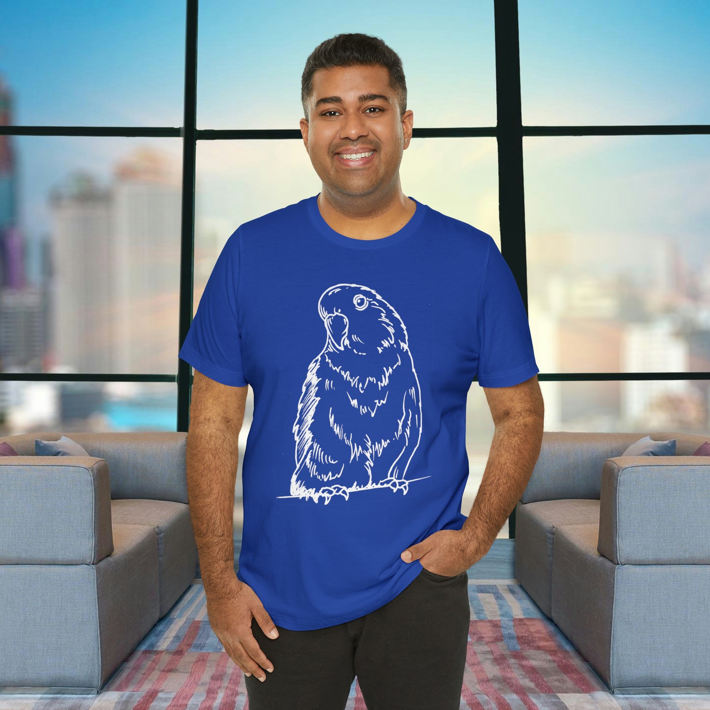 Floofball Lovebird, camiseta de arte lineal