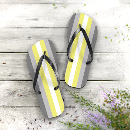 XL Black sole Demigender Pride Flip Flops