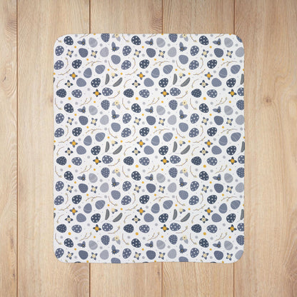Blue Easter Eggs White Fleece Sherpa Blanket