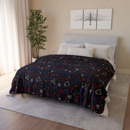 Leather Pride Halloween Fleece Sherpa Blanket