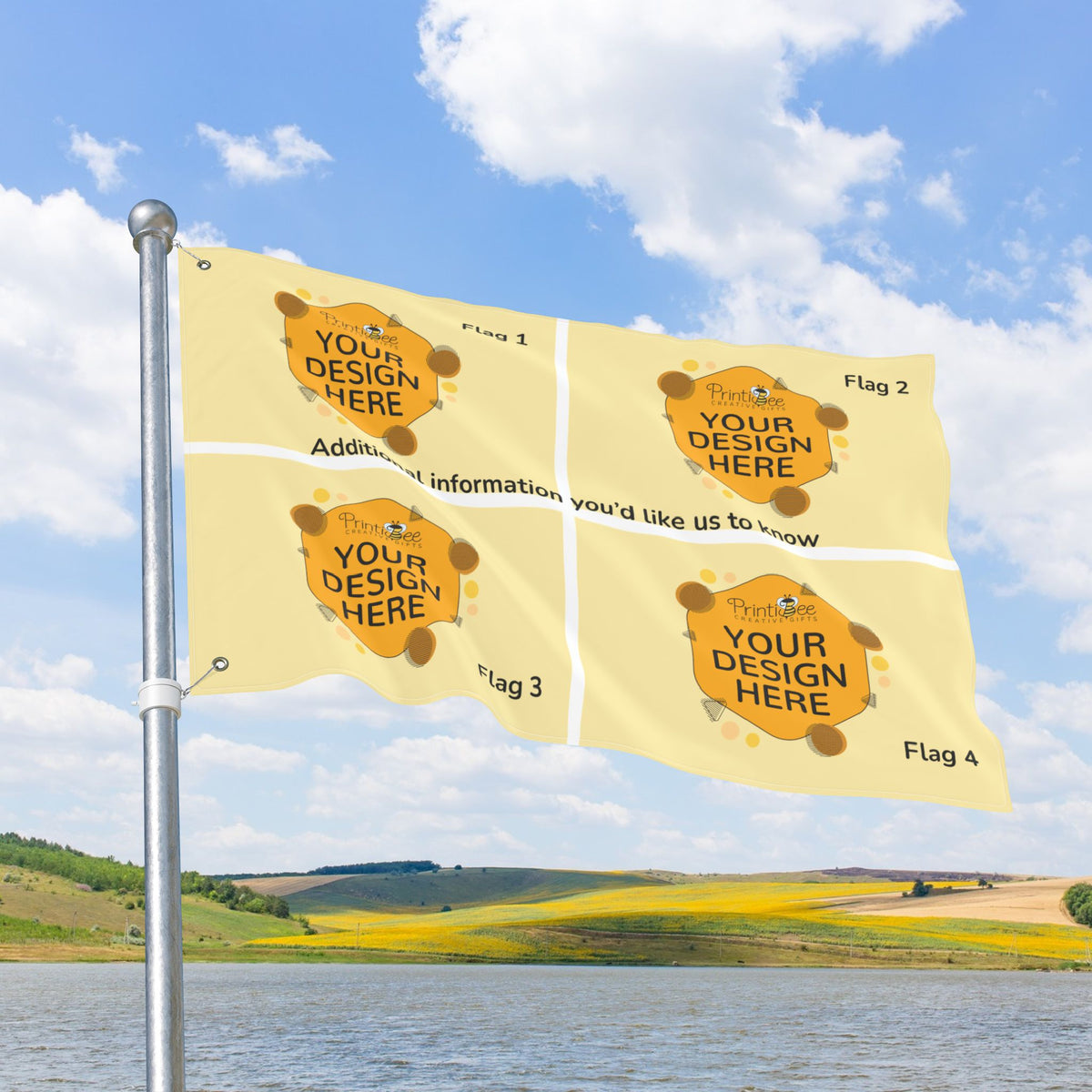 Custom 4 Flag Collage with Grommets
