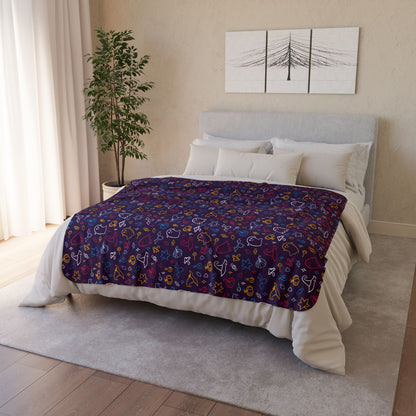 Polyamory Pride Halloween Fleece Sherpa Blanket