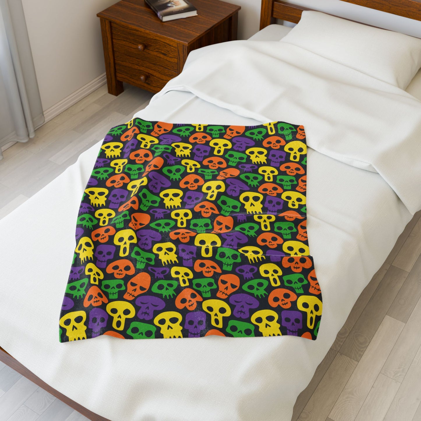 Halloween Skulls Velveteen Plush Blanket