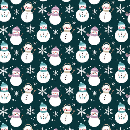 Christmas Pastels Snowman Green Fleece Sherpa Blanket