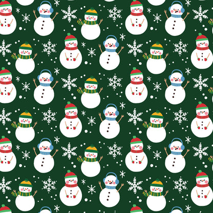 Christmas Snowman Green Fleece Sherpa Blanket