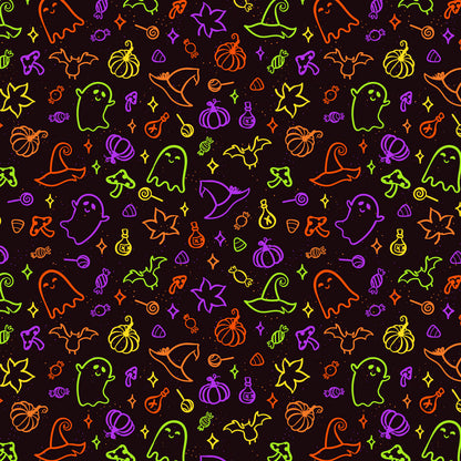 Halloween Fun Multicolor Pattern Velveteen Plush Blanket