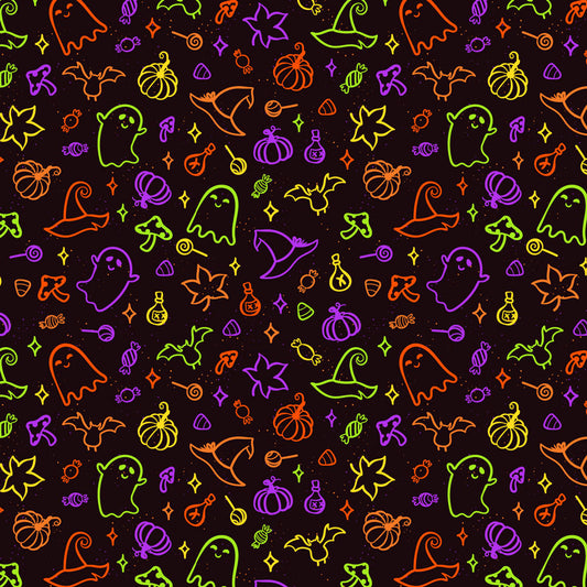 Halloween Fun Multicolor Pattern Velveteen Plush Blanket