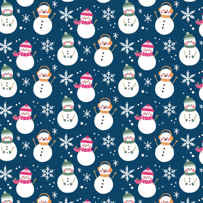 MCM Christmas Pink Snowman Blue Fleece Sherpa Blanket