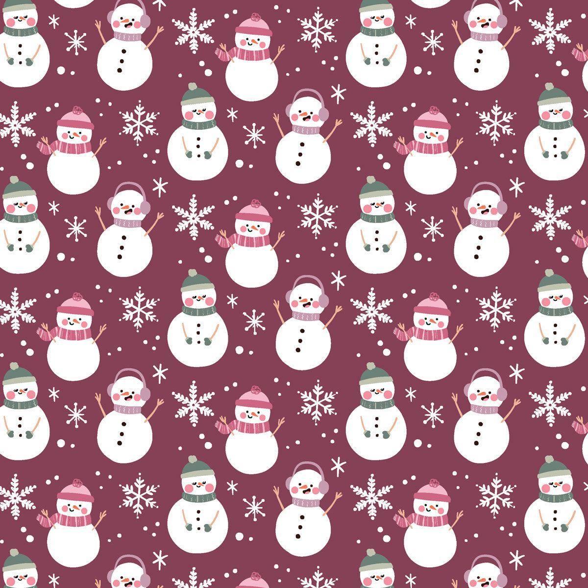 Christmas Pink & Green Snowman Mauve Fleece Sherpa Blanket