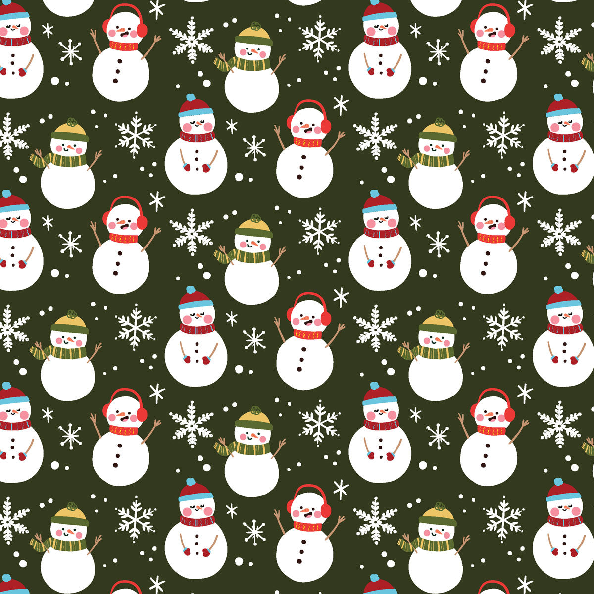 Christmas Red & Green Snowman Olive Fleece Sherpa Blanket