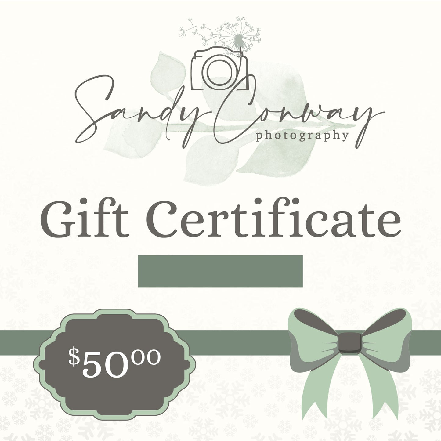 Sandy Conway Photography Gift Certificate