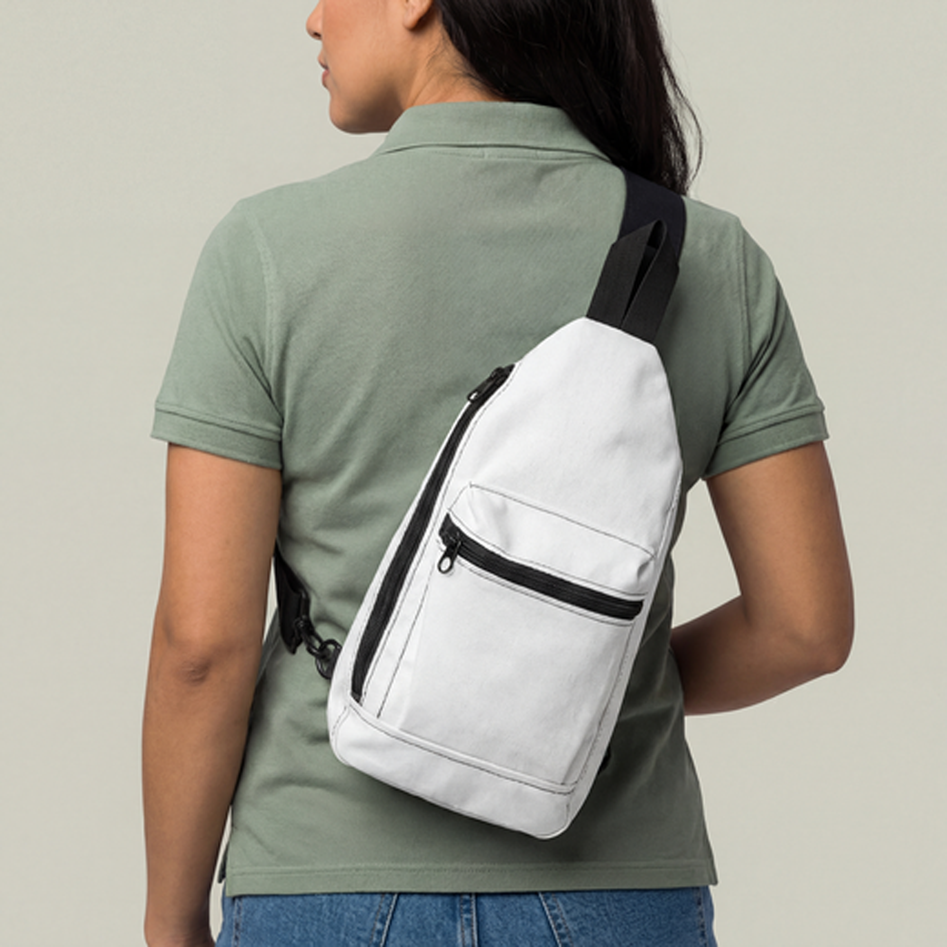 Lesbian Pride Black Minimalist Cross Body Sling Bag