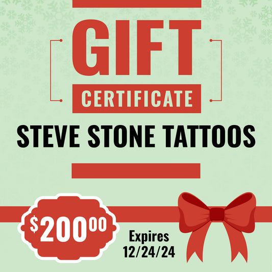 Certificado de regalo de tatuajes de Steve Stone