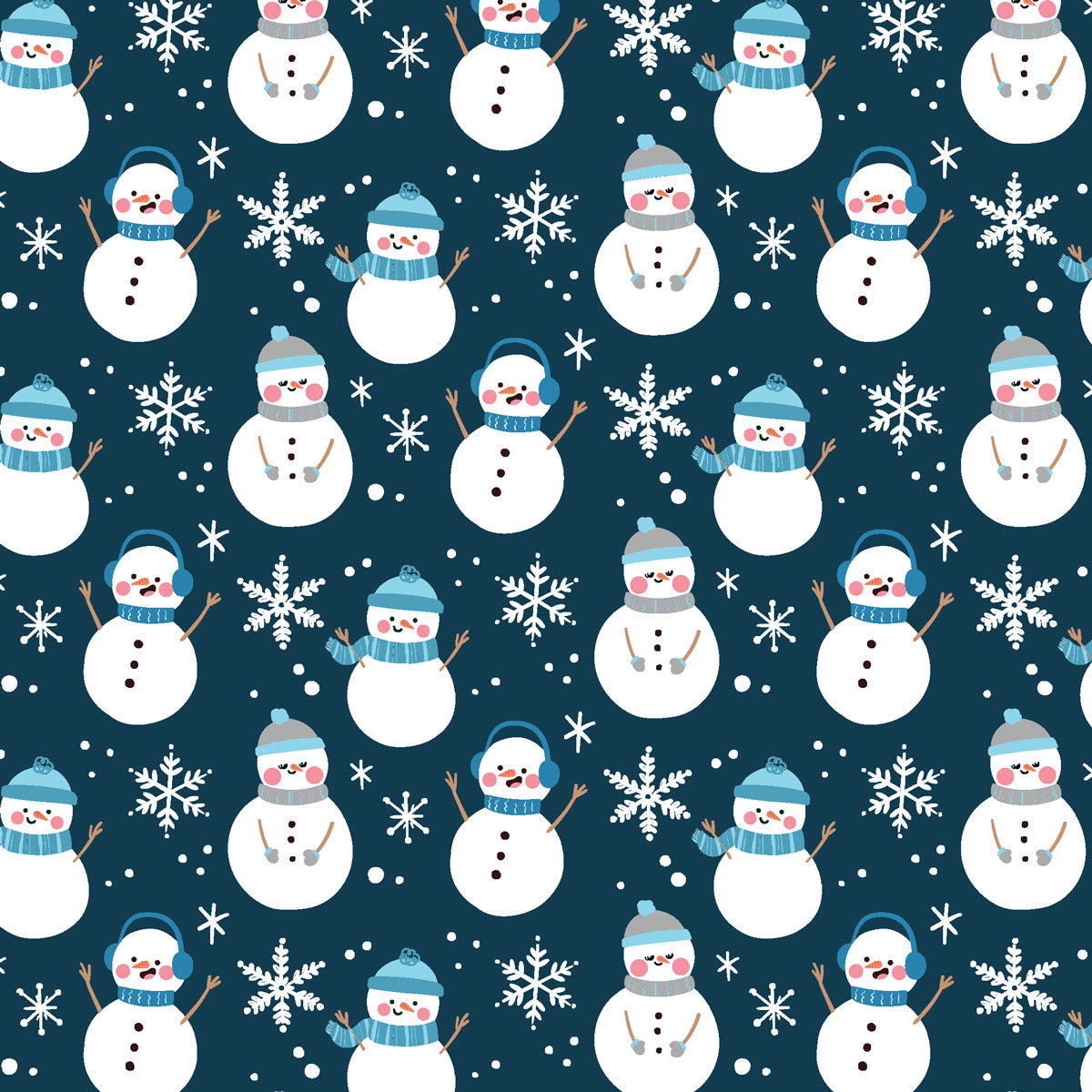 Winter Teal Snowman Blue Fleece Sherpa Blanket