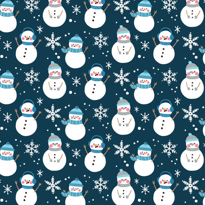 Winter Teal Snowman Blue Fleece Sherpa Blanket