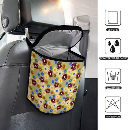 70s Floral Retro | Collapsible Car Trash Bin