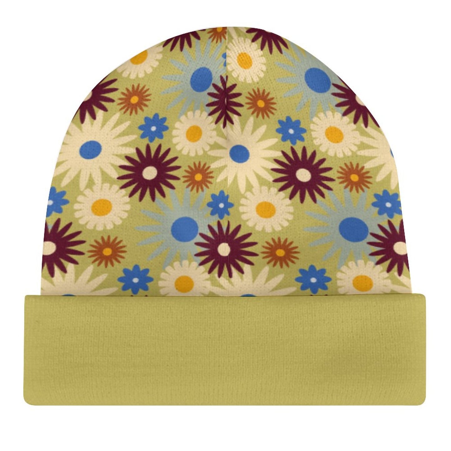 70s Floral Retro | Children's Knit Beanie (All-Over Printing)