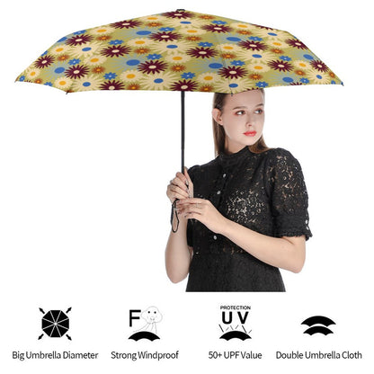 70s Floral Retro | Lightweight 3-fold Umbrella