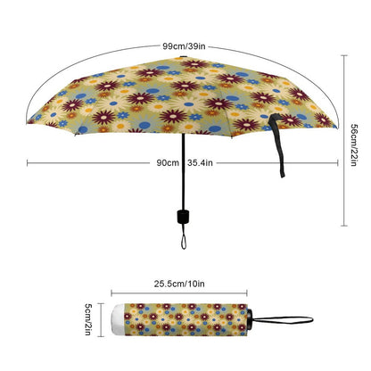 70s Floral Retro | Lightweight 3-fold Umbrella