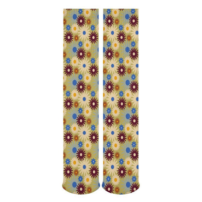 70s Floral Retro | Tube Socks (All-Over Printing)