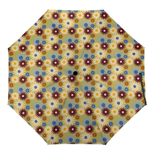 70s Floral Retro | Lightweight 3-fold Umbrella