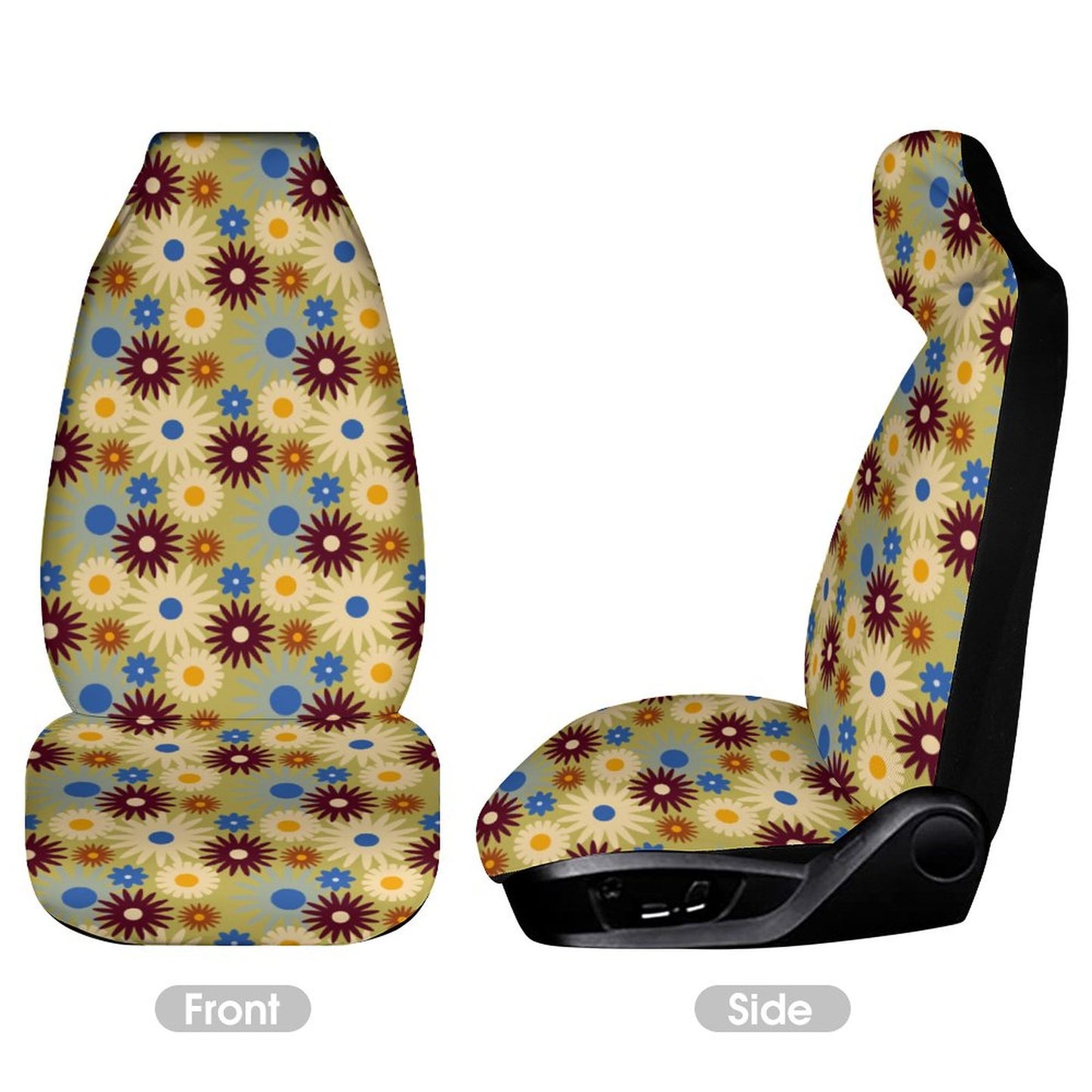 70s Floral Retro | Car Seat Cover Protector