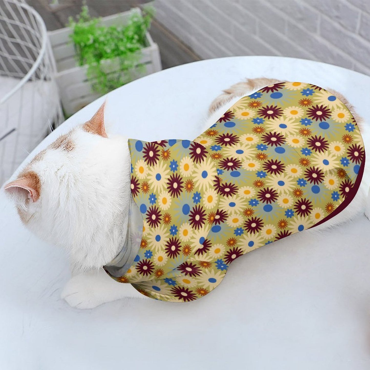 70s Floral Retro | Pet Hoodie (All-Over Printing)