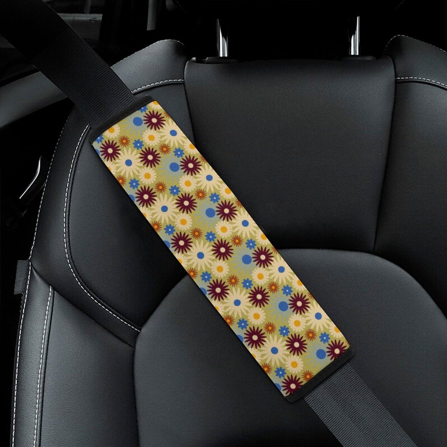 70s Floral Retro | Car Seat Belt Shoulder Pad