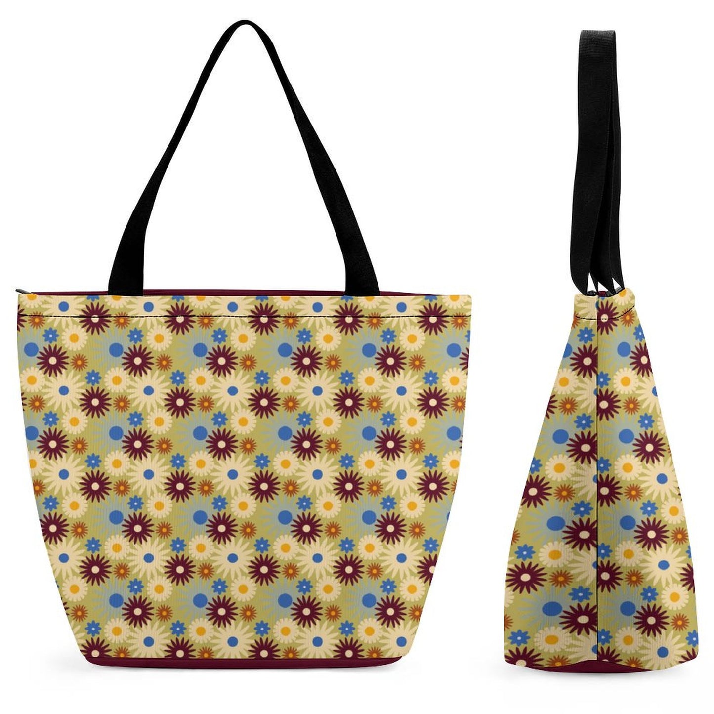 70s Floral Retro | Shopping Bag for Ladies A001 (All-Over Printing)