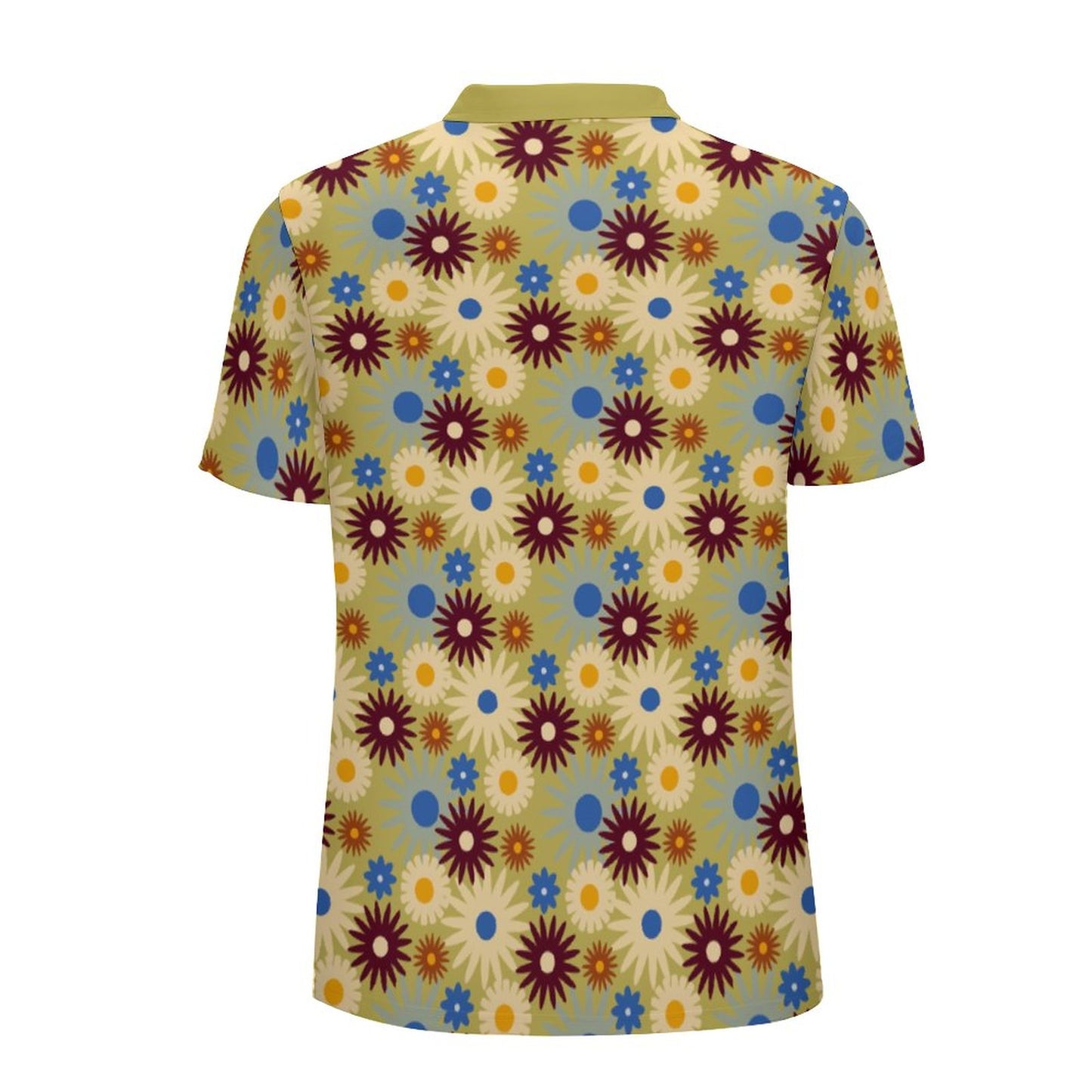 70s Floral Retro | Straight Down Golf Shirt A479 (All-Over Printing)