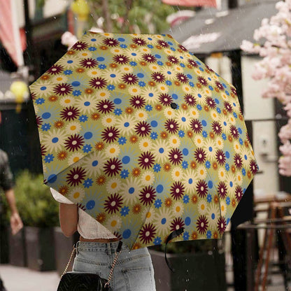 70s Floral Retro | Lightweight 3-fold Umbrella