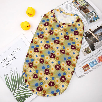 70s Floral Retro | Custom Dog Vests-Fully Printed Mesh Pet Tank Tops