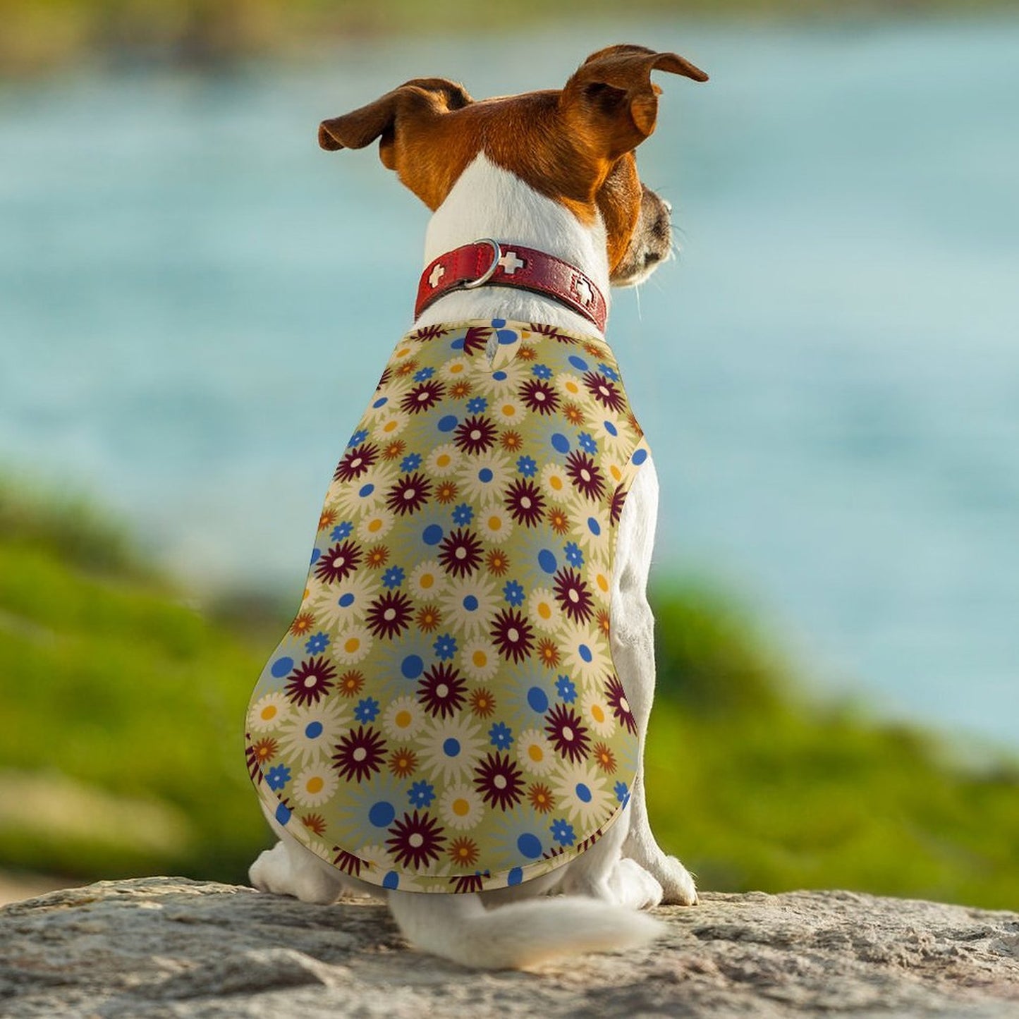 70s Floral Retro | Custom Dog Vests-Fully Printed Mesh Pet Tank Tops