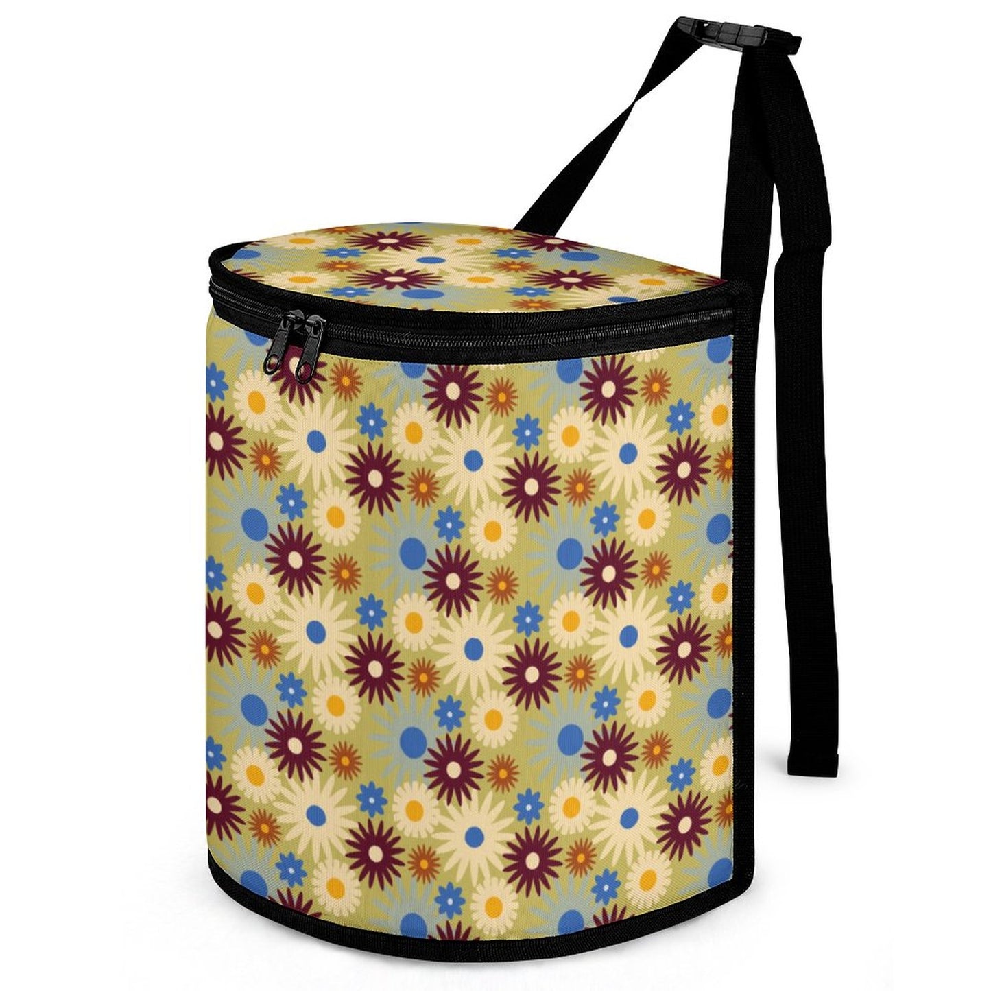 70s Floral Retro | Collapsible Car Trash Bin