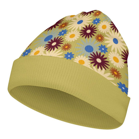 70s Floral Retro | Children's Knit Beanie (All-Over Printing)