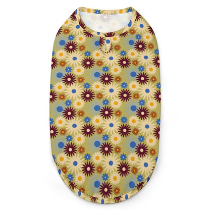 70s Floral Retro | Custom Dog Vests-Fully Printed Mesh Pet Tank Tops