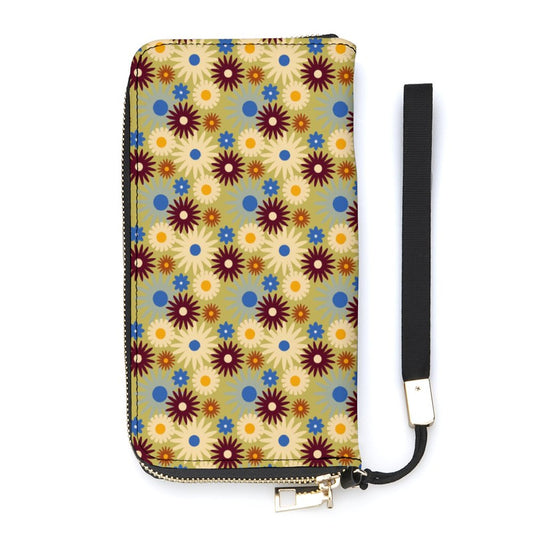 70s Floral Retro | Vertical Wristlet Wallet