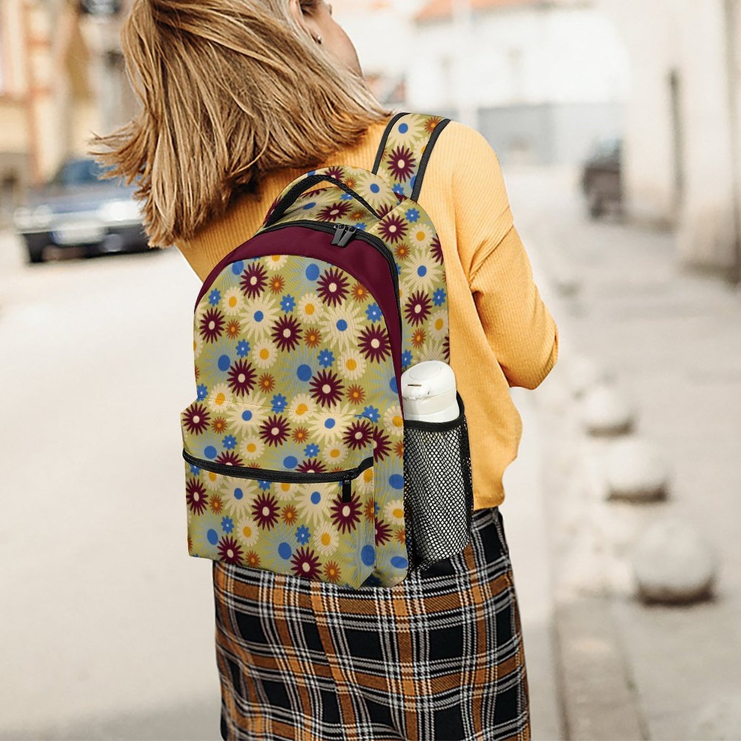 70s Floral Retro | Durable Children's School Backpacks A012